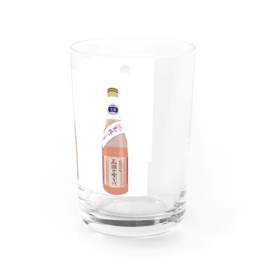 イラストグッズの尾瀬の雪どけ「桃色にごり」ガラスコップ グラス右面