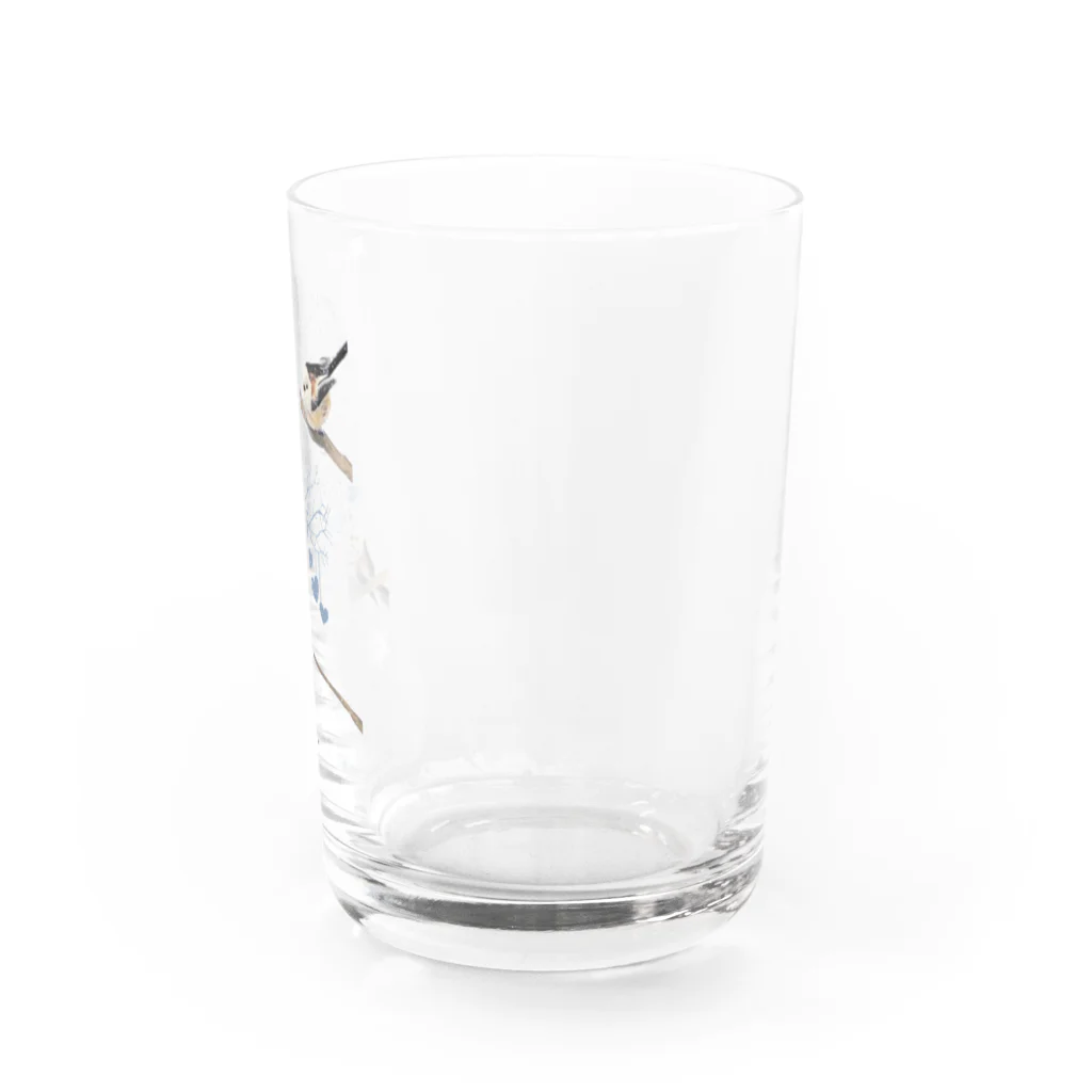 デザイン堂しまえながの恋するシマエナガ(ブルー) Water Glass :right