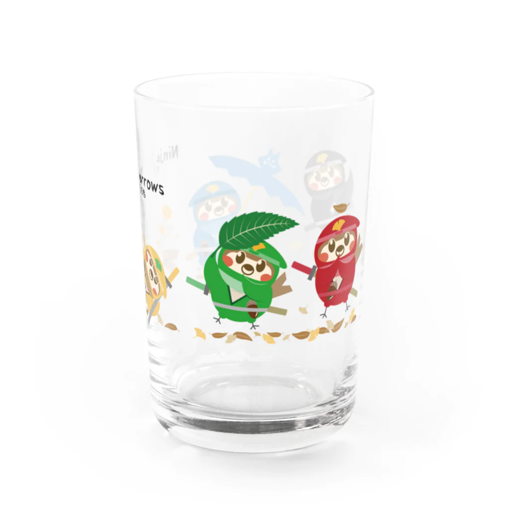 “すずめのおみせ” SUZURI店のスズメ忍法帖 Water Glass :right