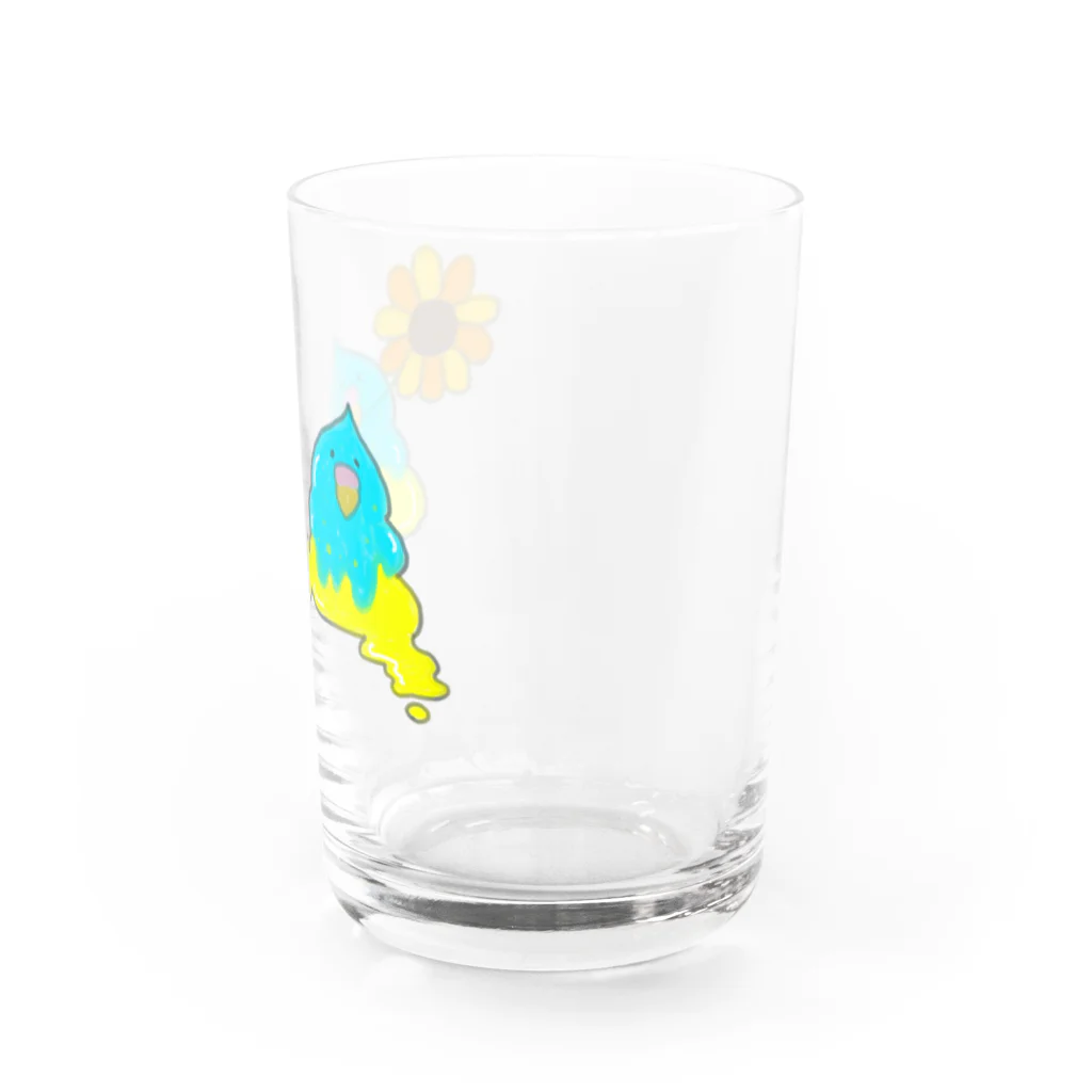 あやしいおばさん くろまめさんのウィンコ（ひまわり） Water Glass :right