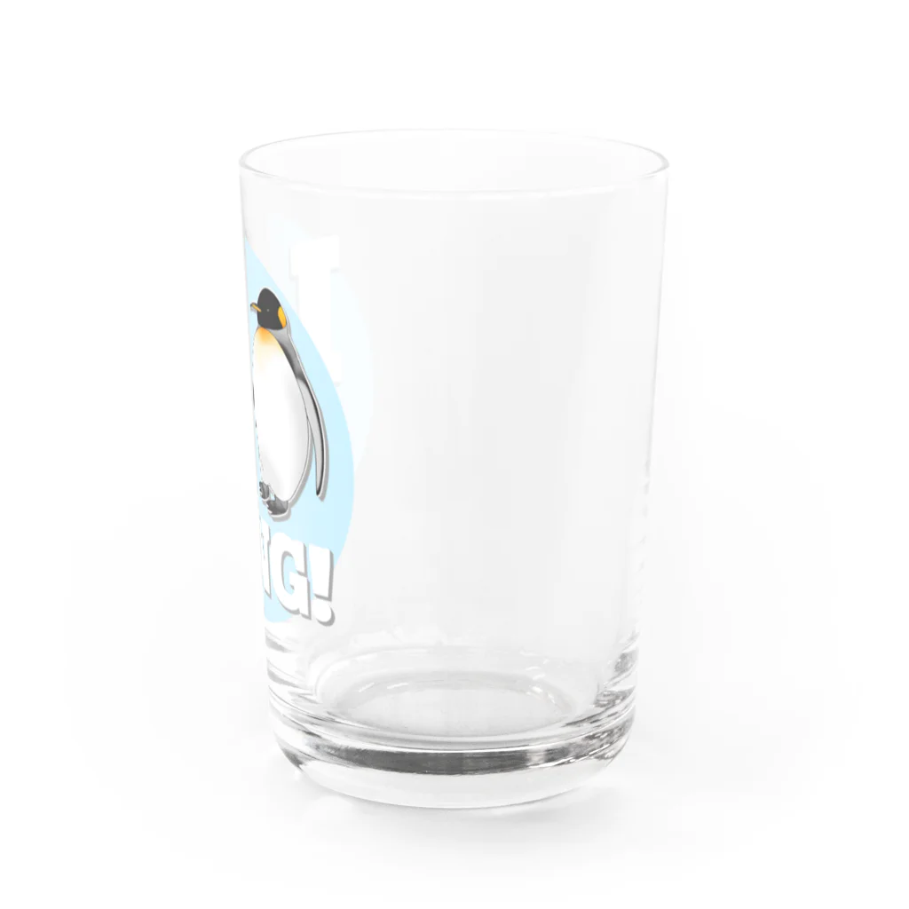 スマイルスタイルの我こそはオウサマ(ペンギン)アイスブルー Water Glass :right