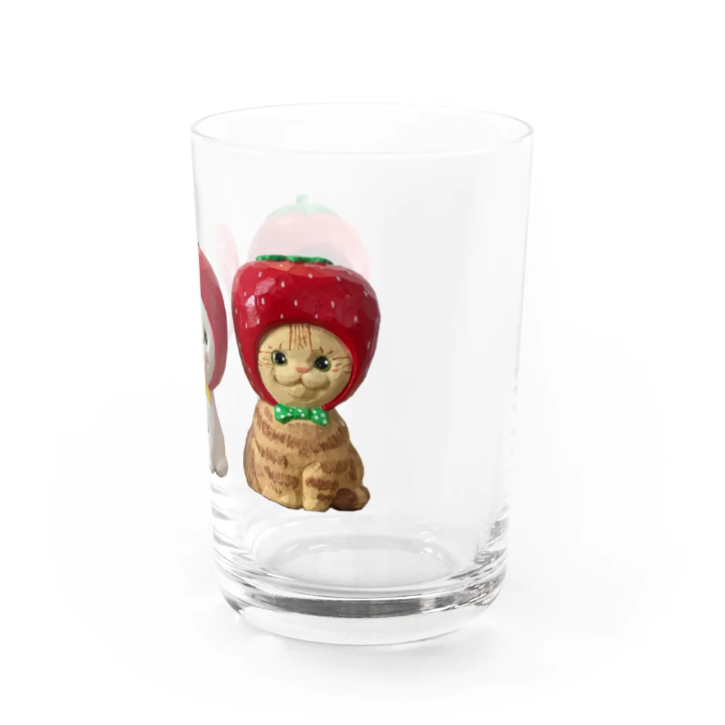 marumaruちゃん工房の木彫りの猫たち🍅🍎🍓 Water Glass :right