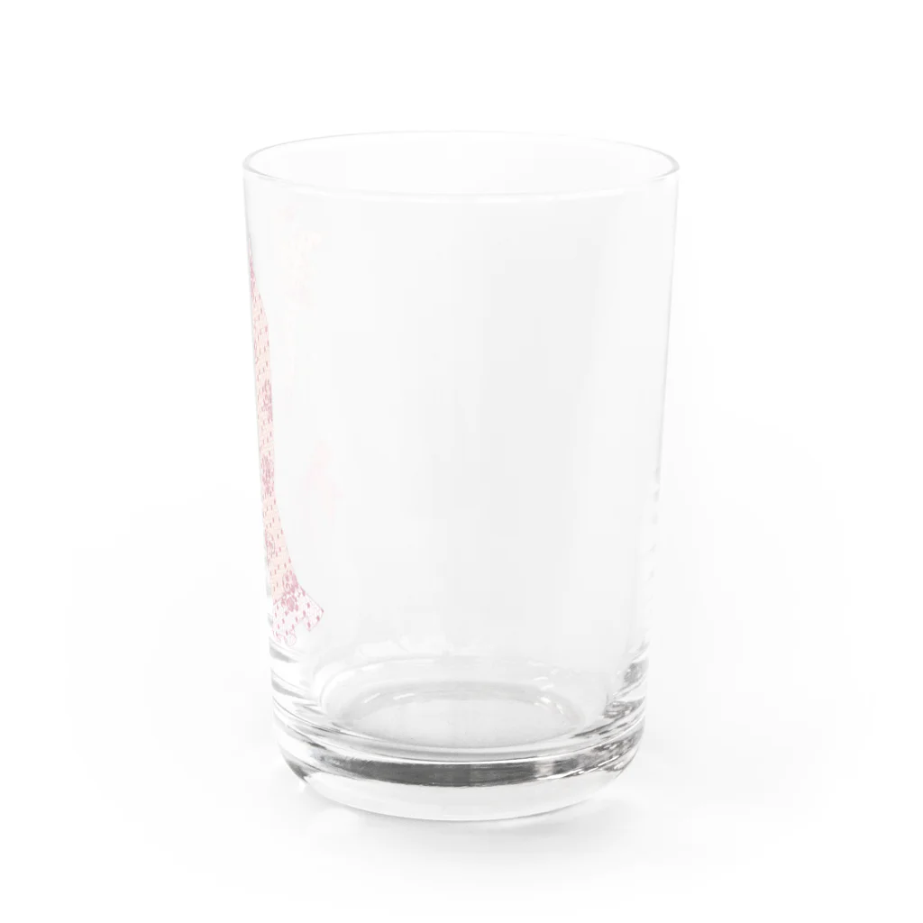 hyu-ge（イラスト）のグローブ　pink Water Glass :right