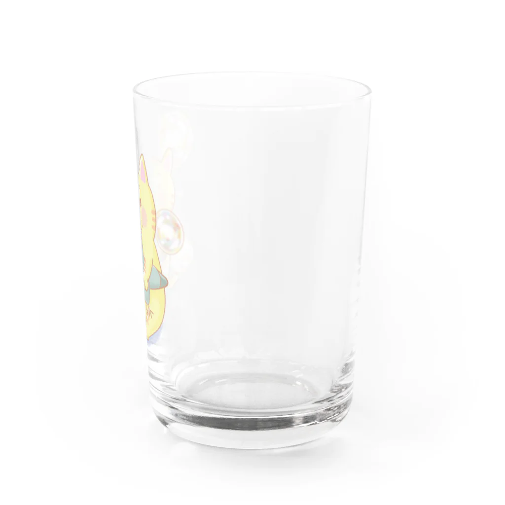 トラとハチワレのぬいぐるみとトラ Water Glass :right