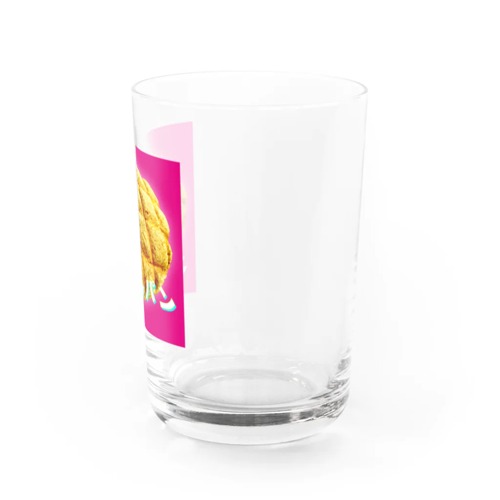 うさぎちゃんアイランドのうねうねメロンパンロゴ Water Glass :right
