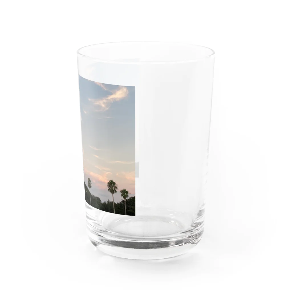 Cielの夕暮れ空とヤシの木 Water Glass :right