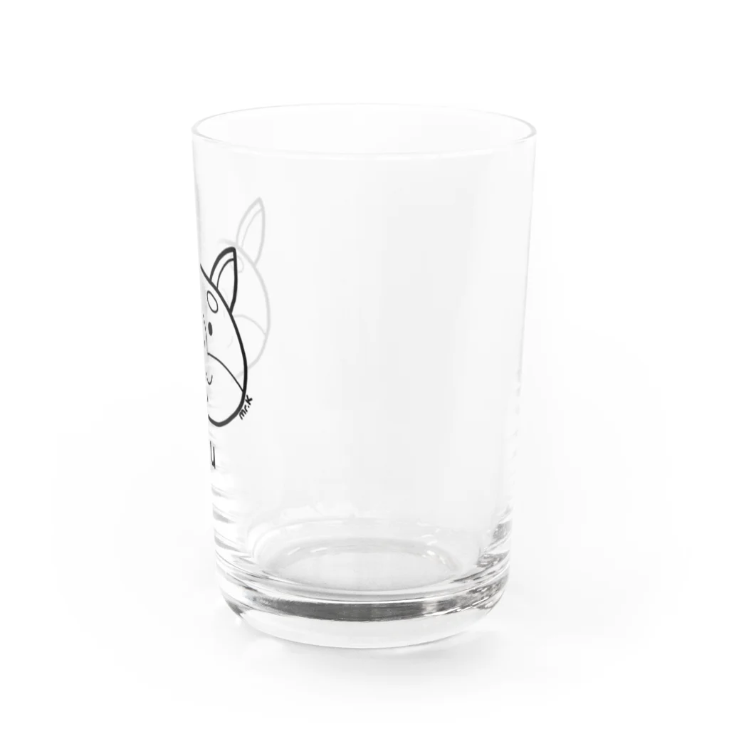 MrKShirtsのInu (犬) 黒デザイン Water Glass :right