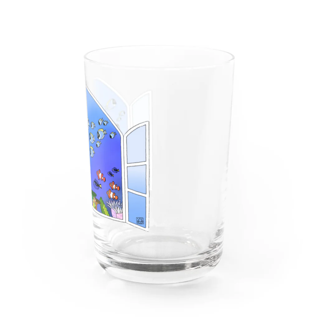 栗坊屋のパウダーブルーが泳ぐ海 Water Glass :right