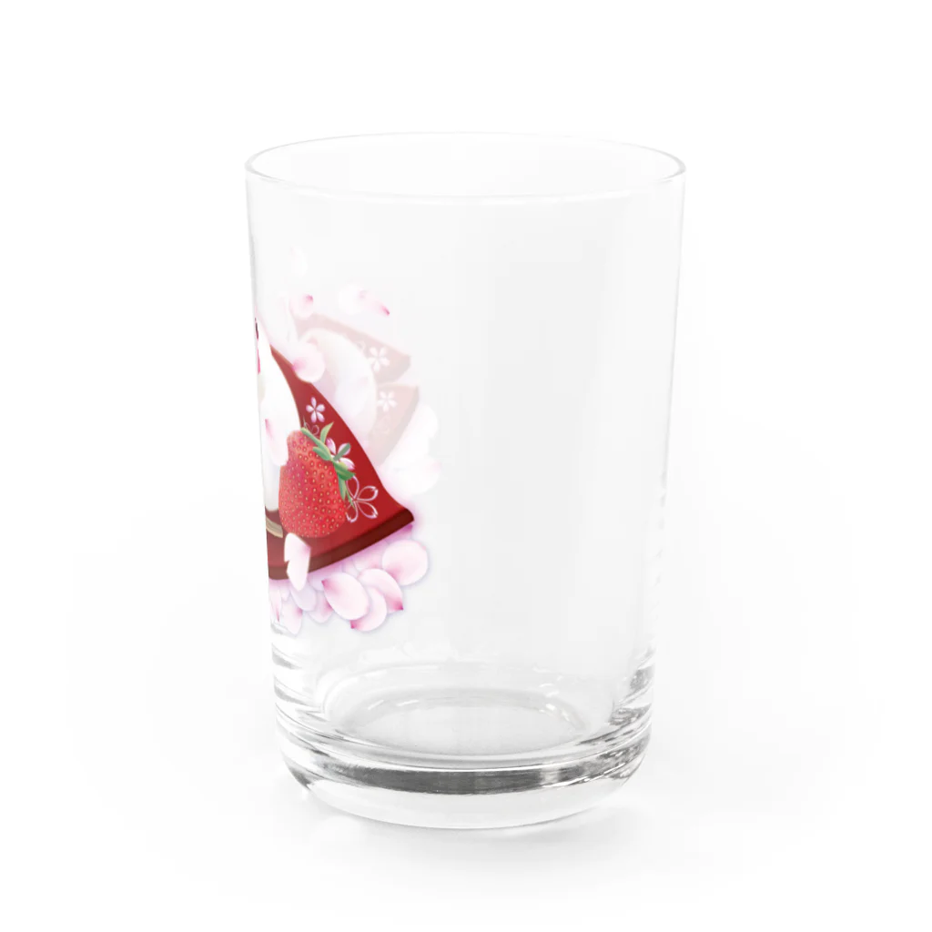 楓工房 ＊suzuri店＊の苺大福文鳥 Water Glass :right