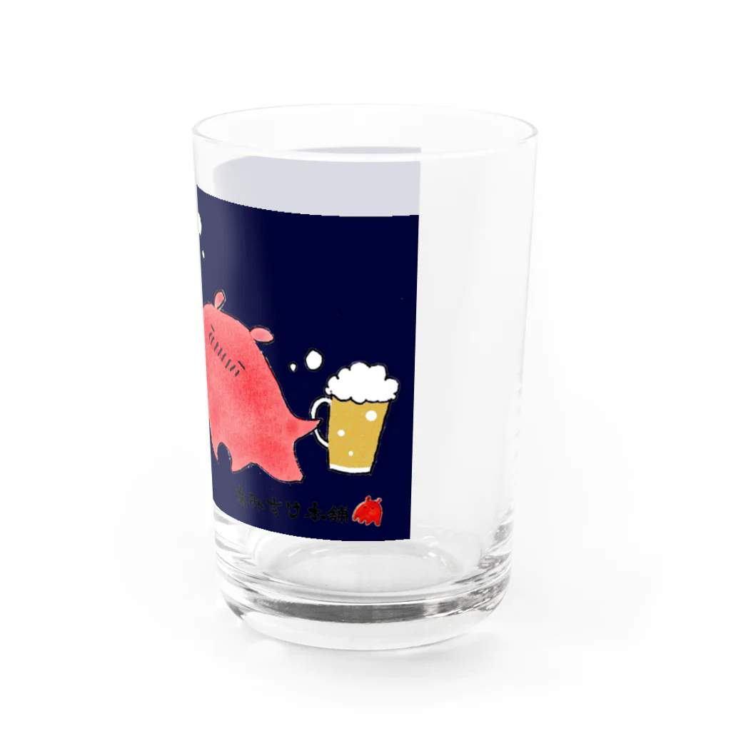 あみすけ本舗＠深海生物推し の深海呑み（ウミウシ＆メンダコ）ブルー Water Glass :right