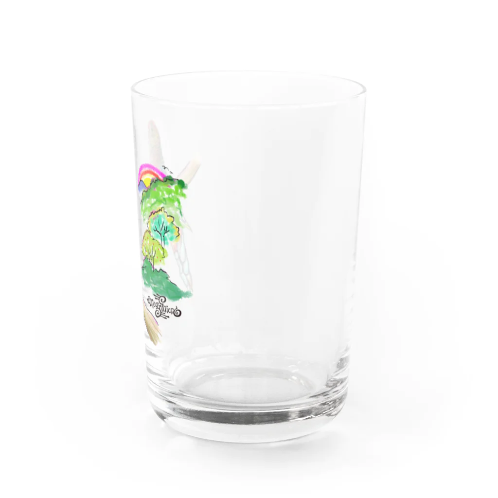 ソラネコ本舗（meg－micro）のココノエインコ　赤い実を届けに Water Glass :right