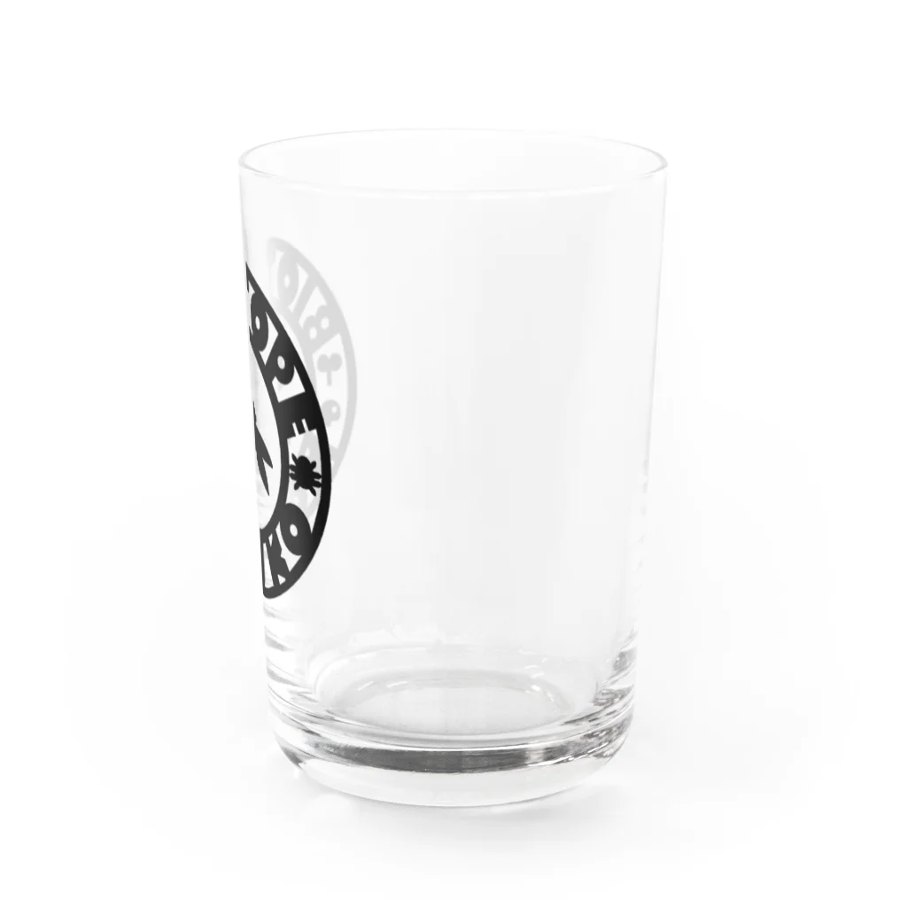 くーちゃんのビオトープ孟子（ロゴ）黒 Water Glass :right