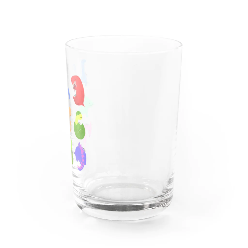 DinogaSuki -恐竜のこども服-の数字の恐竜たち Water Glass :right