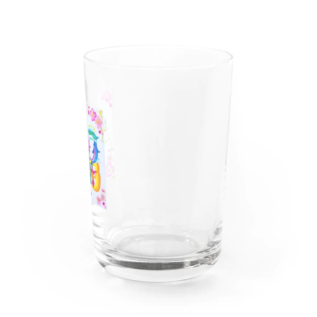 hanamoji-mayuの福福 Water Glass :right