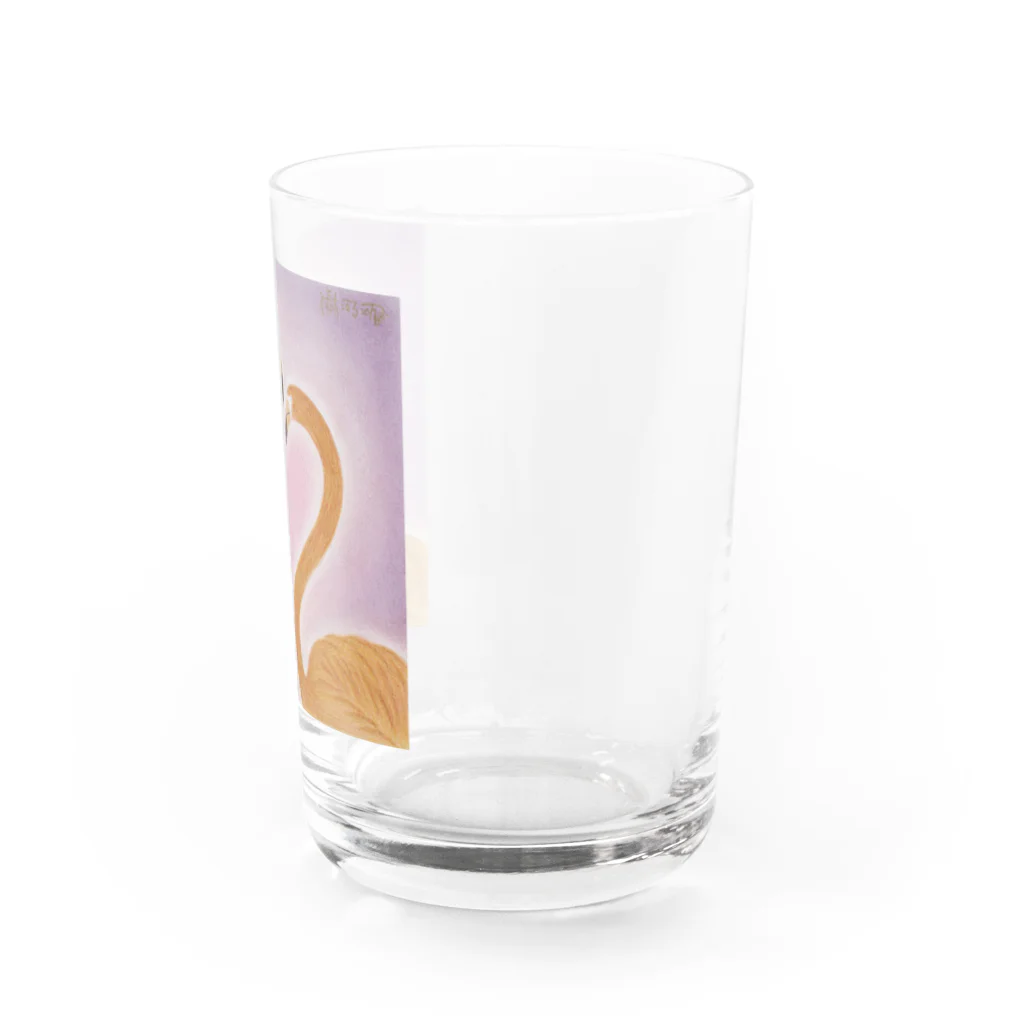 仁音-ninon-絵言葉のフラミンゴのフランソワとフランソワーズ Water Glass :right