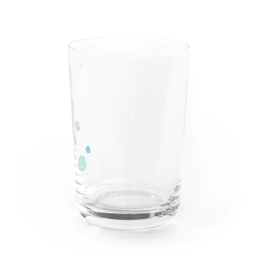 しまめの青い石（白フチ） Water Glass :right