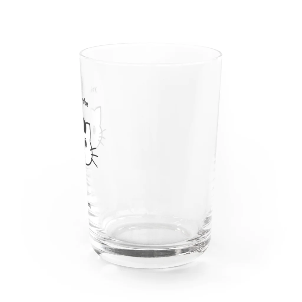 まるっともふもふ白黒にゃんずのよこわけ猫のグラス グラス右面
