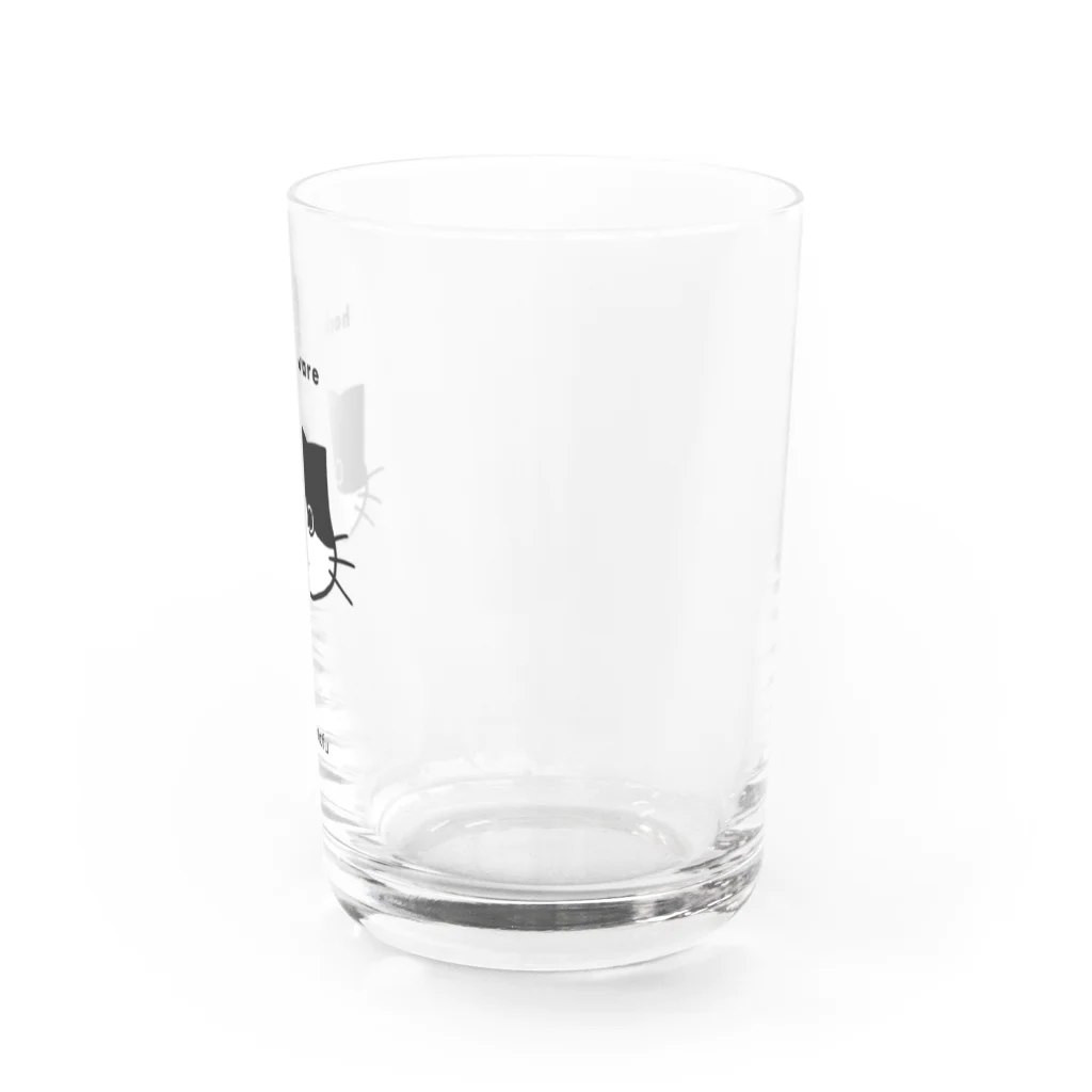 まるっともふもふ白黒にゃんずのハチワレ猫のグラス Water Glass :right