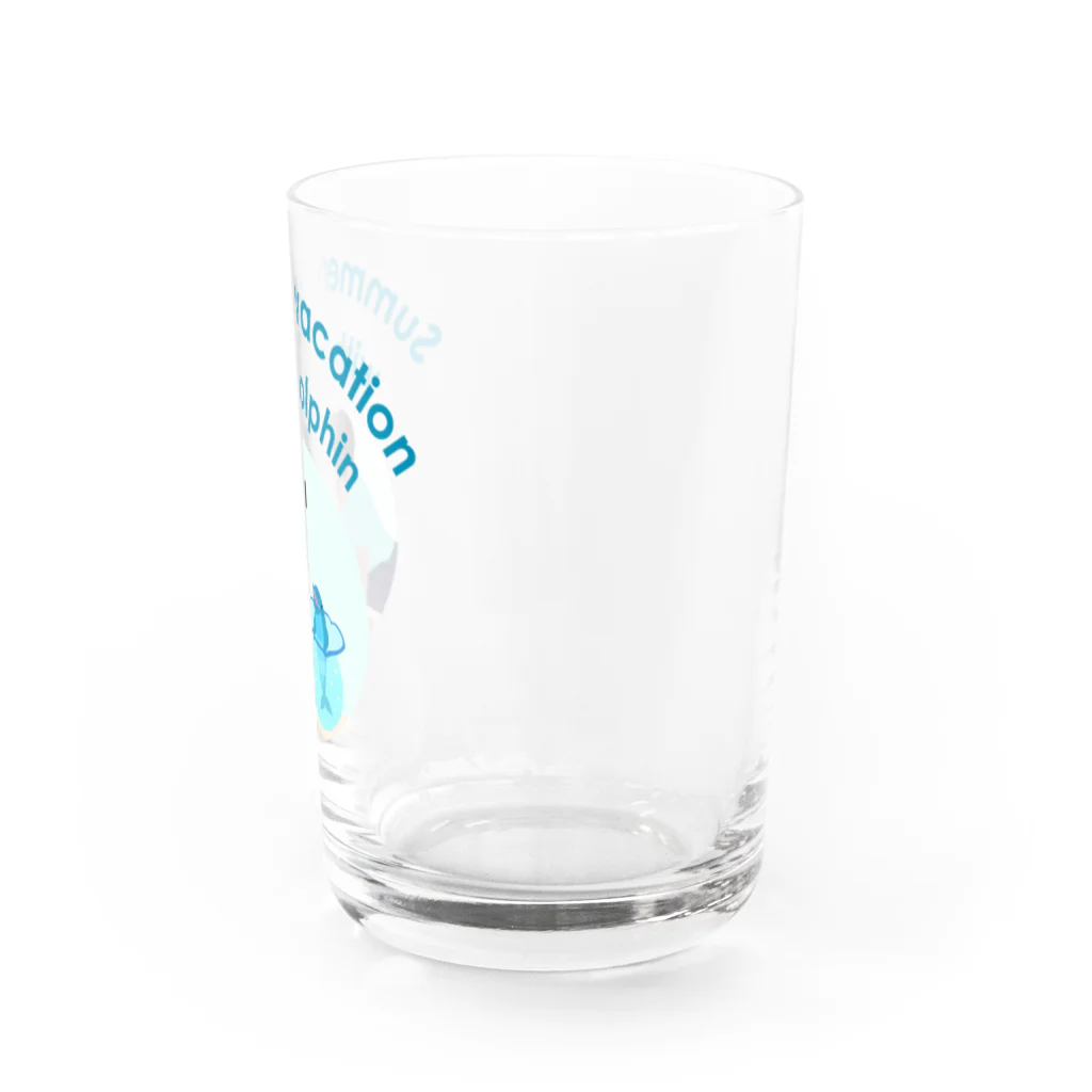 キッズモード某のイルカといた夏休み(ロゴタイプ) Water Glass :right