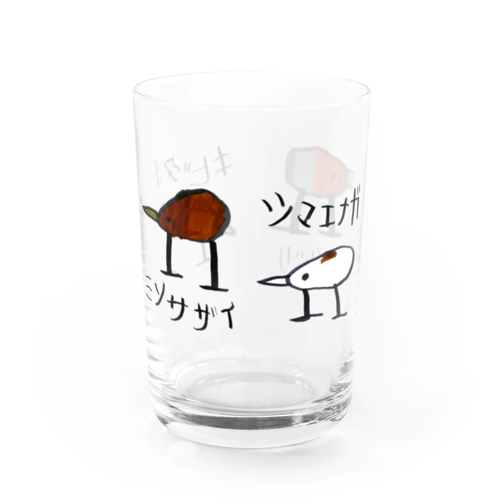 YUKIYAMAの野鳥整列(名前あり) Water Glass :right