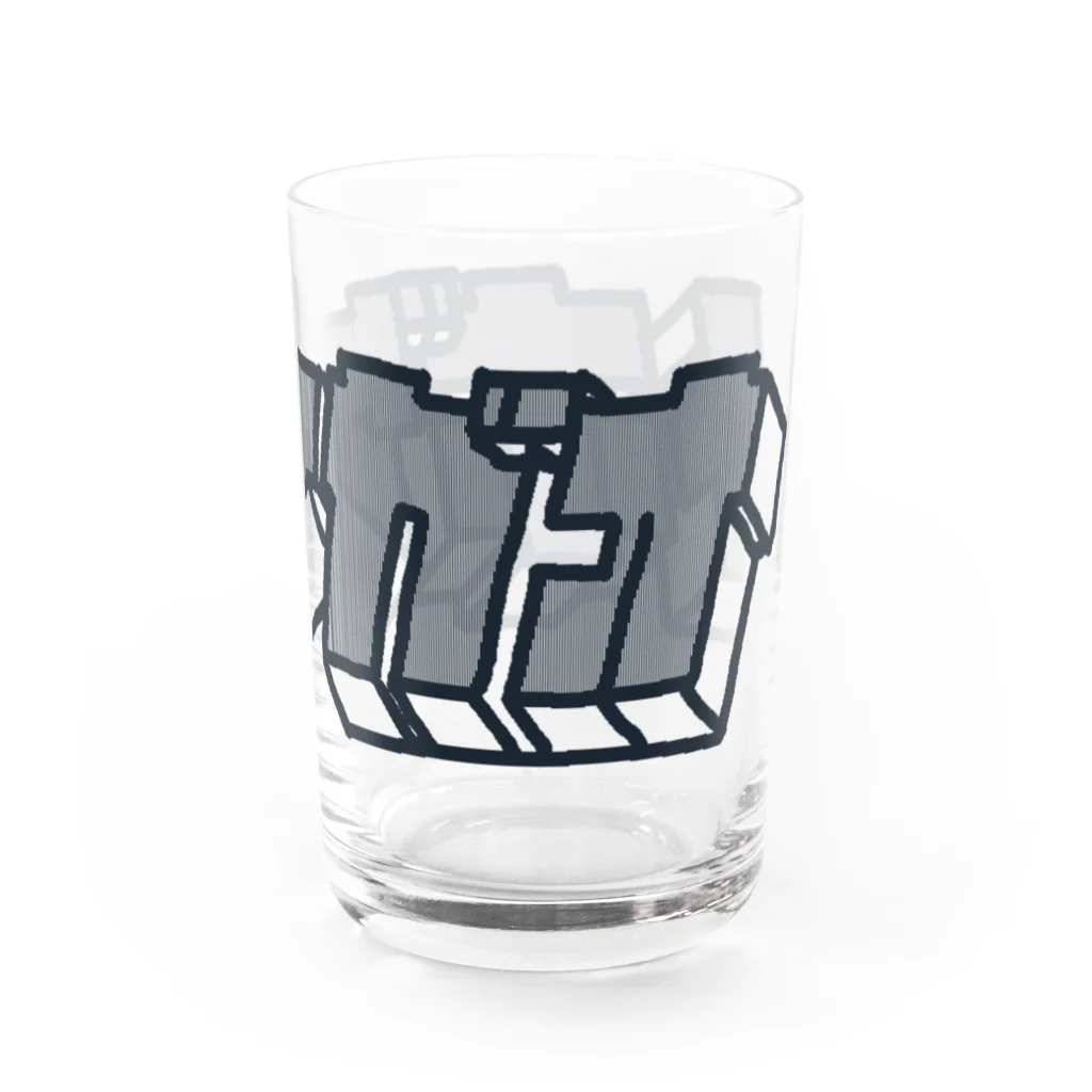 とぼけがおのhiscore tobokegao logo black Water Glass :right