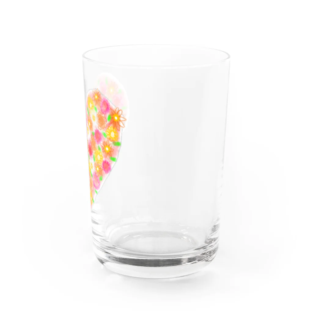 くまのマーク&マクセニのハート&フラワー Water Glass :right