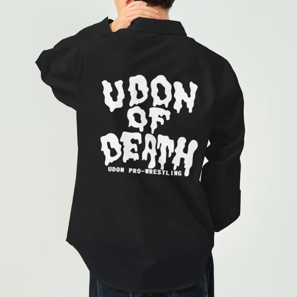 UDONプロレス購買部（SUZURI）のUDON OF DEATH ワークシャツ