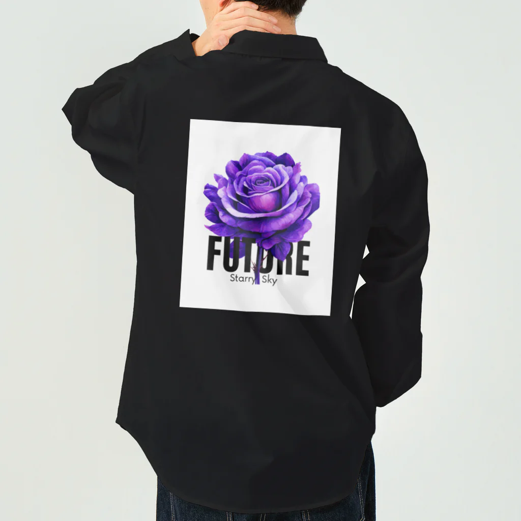 Future Starry Skyの紫色の薔薇 Work Shirt