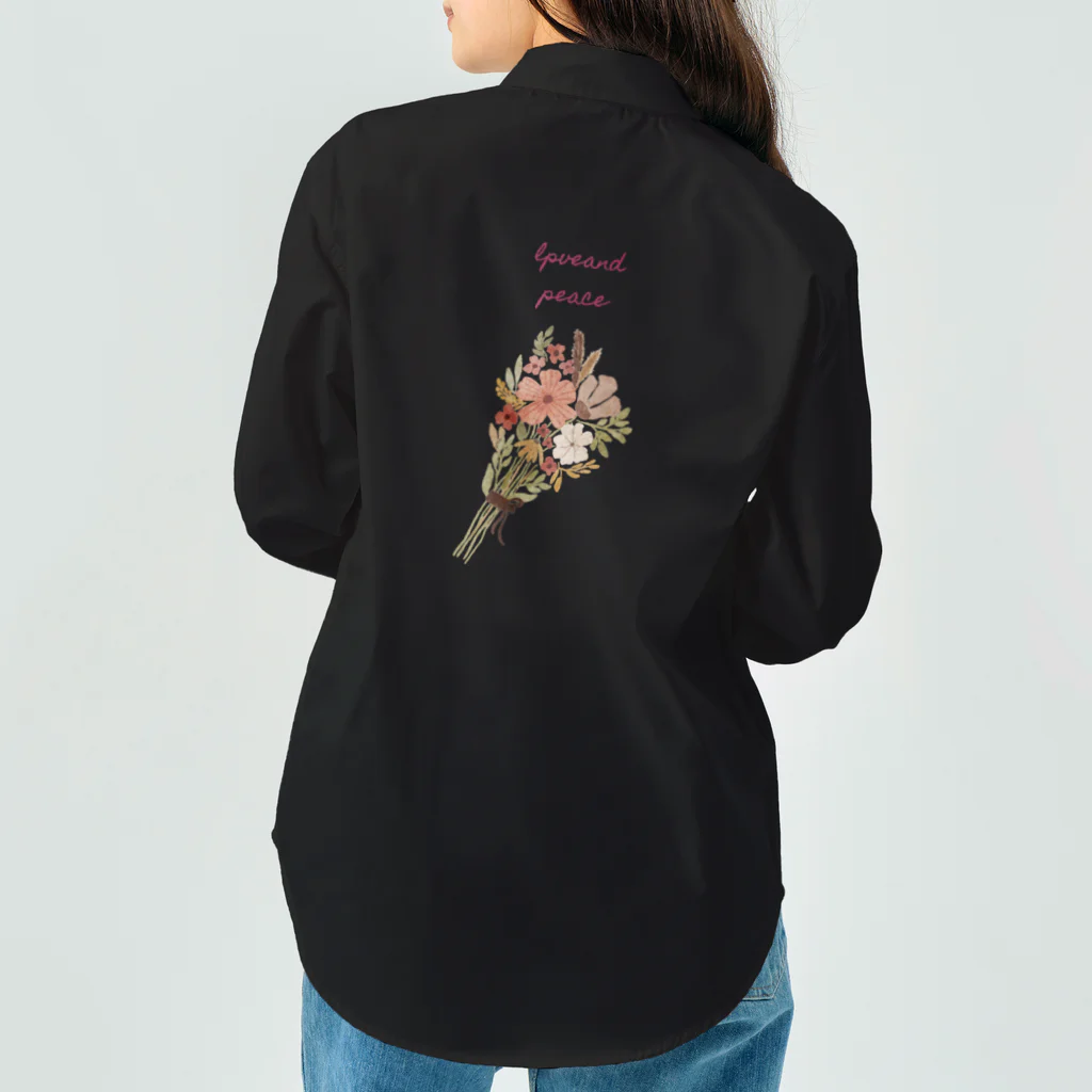 sakuranonakanoharunokazeの花束柄loveandpeace Work Shirt