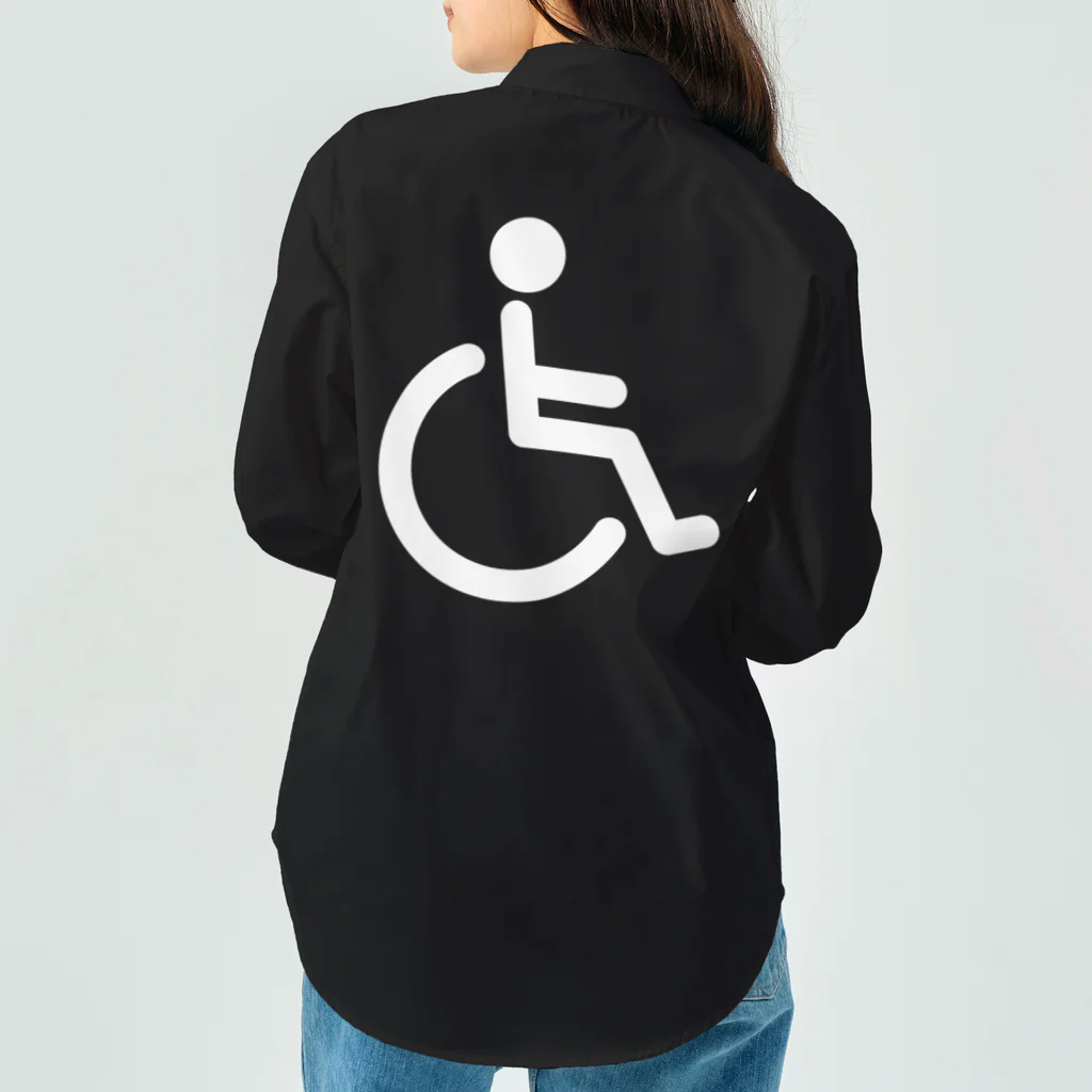 お絵かき屋さんの車椅子マーク（白） Work Shirt