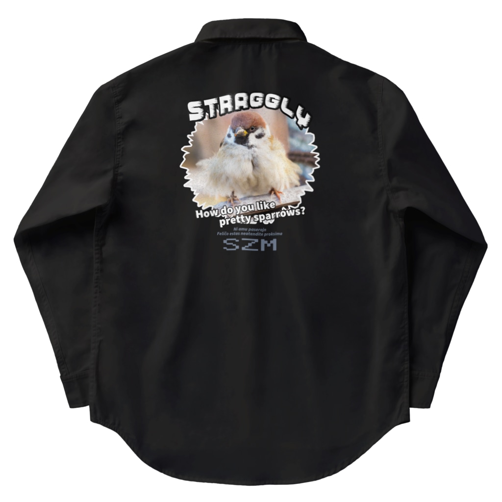 “すずめのおみせ” SUZURI店のボサ毛 Work Shirt