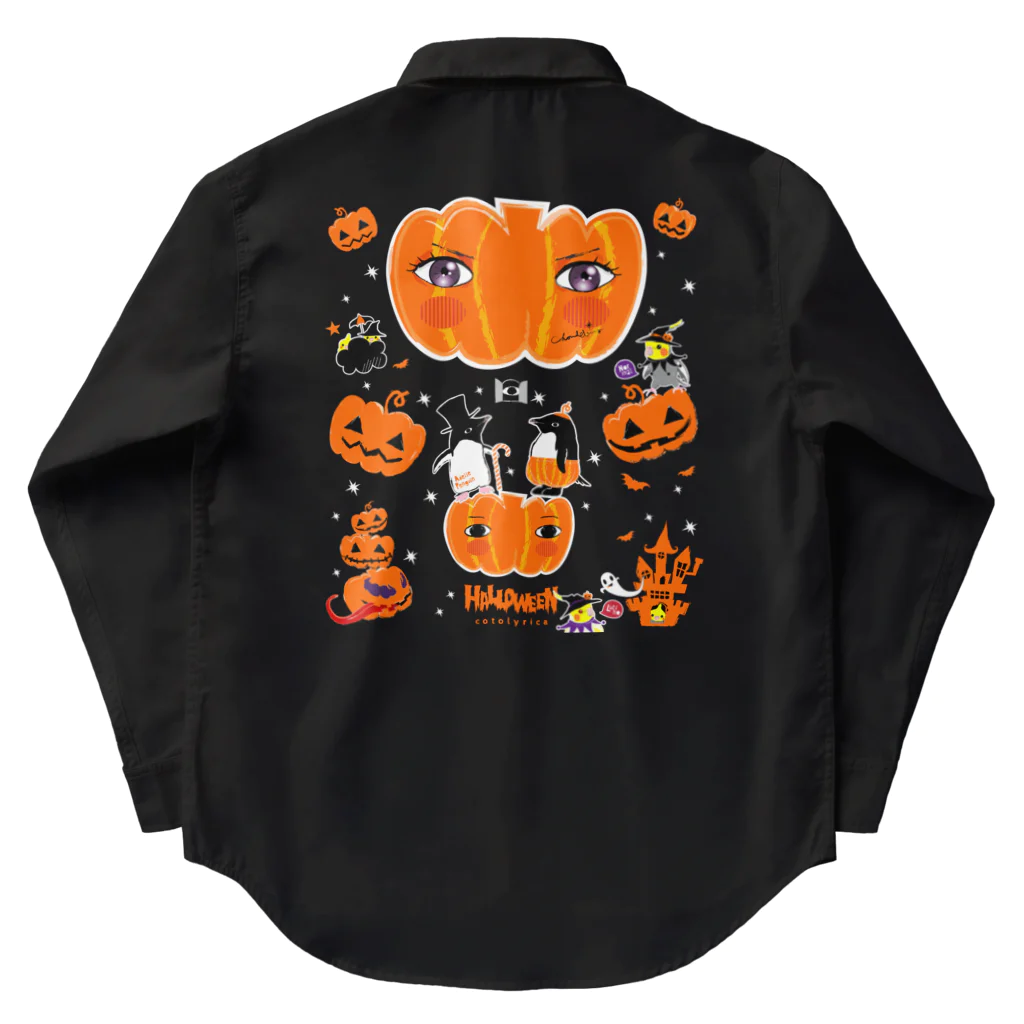 LittleLoroのTHE GREAT PUMPKIN カボチャ大王のお出まし アデリーペンギン オカメインコ Work Shirt