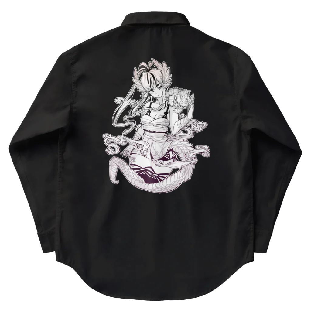 くわんごの店の和風竜姫ちゃん(赤) Work Shirt