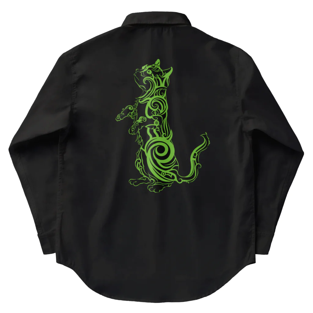 BuzzWorks - OFFICIAL GOODS STOREのYumehito / Green Cat Work Shirt