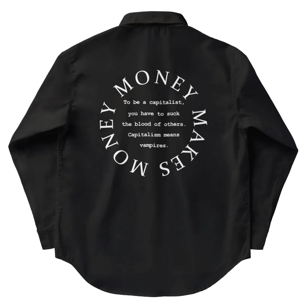 MoneyMakesMoneyのMoneyMakesMoney Circle Logo white ワークシャツ