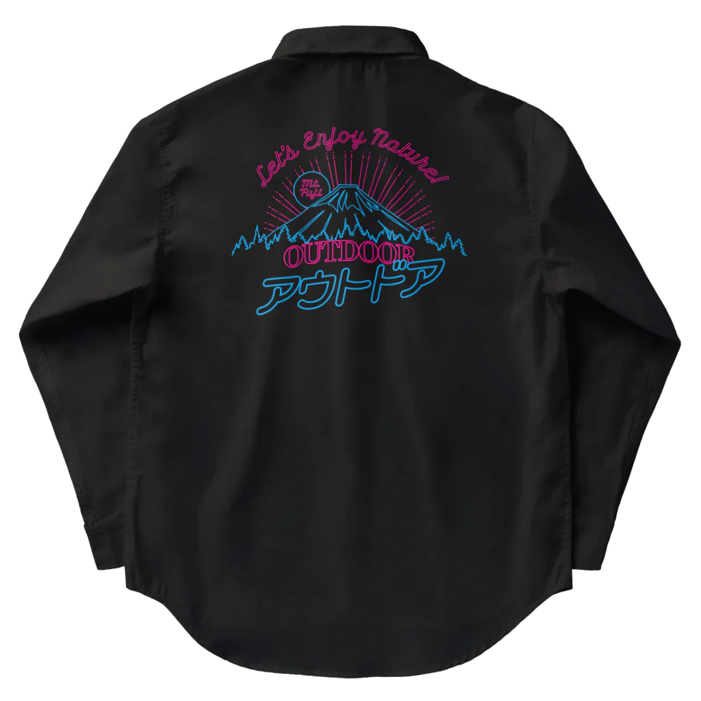 LONESOME TYPE ススのアウトドア（ネオン富士山） ワークシャツ