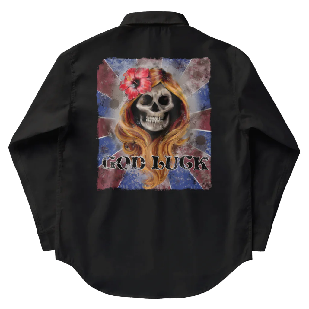 GOD LUCK💀to youのドクロ姫💀🌺 Work Shirt