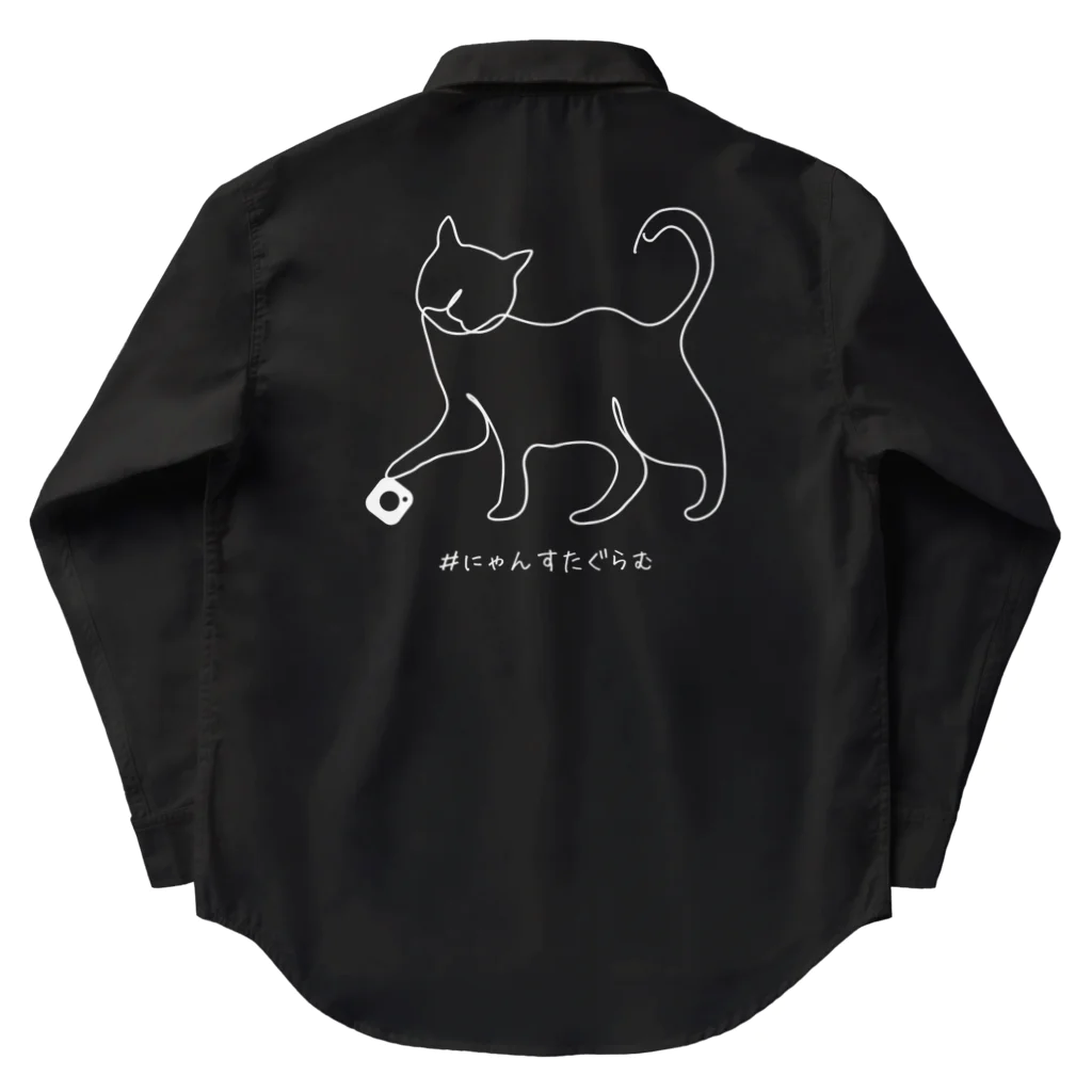 ＠meiliecat🐈original goodsの#にゃんすたぐらむ🐾WH  Work Shirt