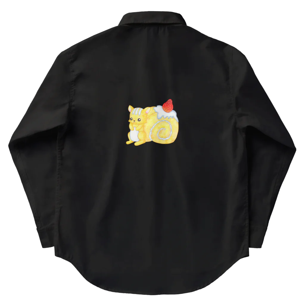 satoayaのアニマルカフェのフードアニマル　ロールケーキリス Work Shirt