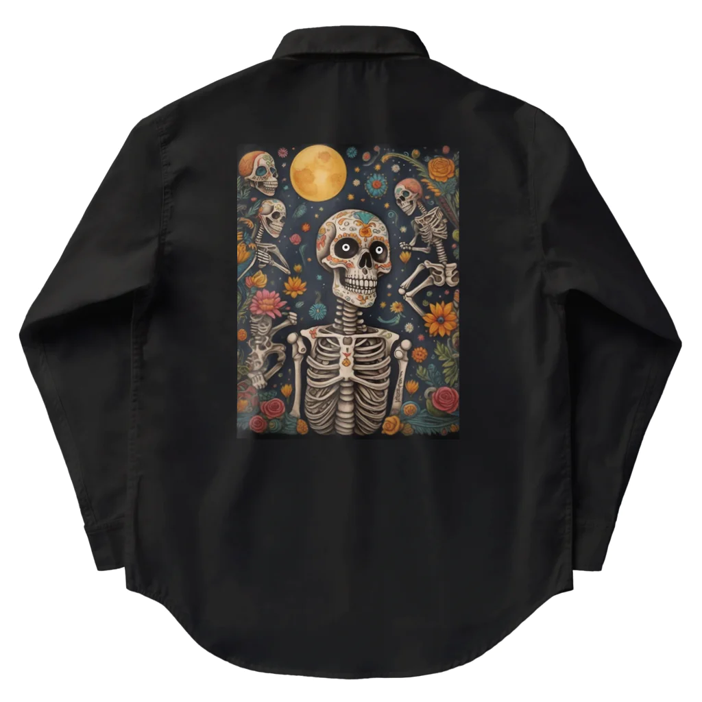 Skull sectionの満月とドクロ ワークシャツ