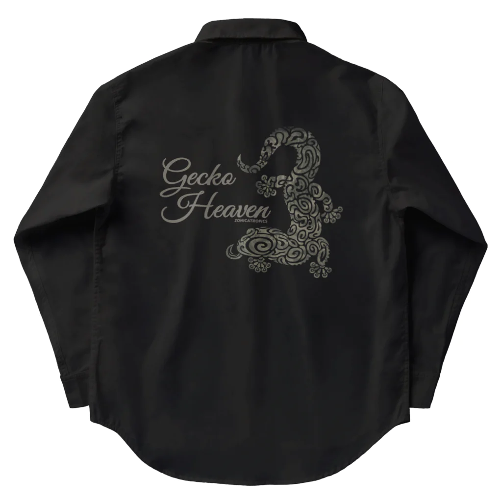 ZONICATROPICS / ゾニカトロピクスのGecko Heaven-ペロリなヤモリくん（ゴールドグレー） Work Shirt