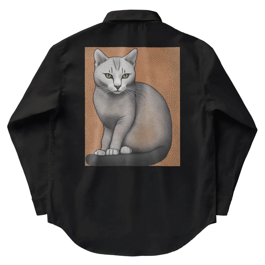 F2 Cat Design Shopのhairless cat 001 ワークシャツ