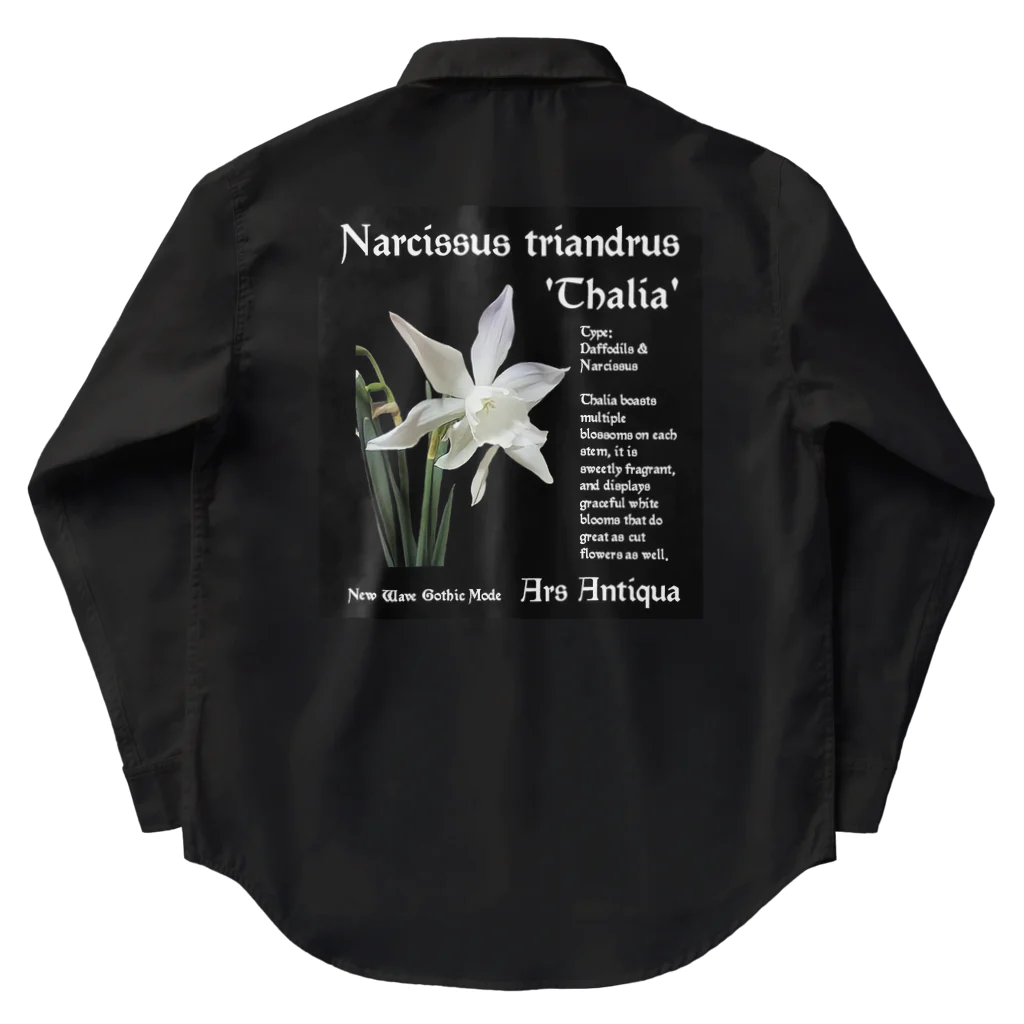 Ars Antiquaの背面プリント Narcissus Triandrus 'Thalia'2 ワークシャツ