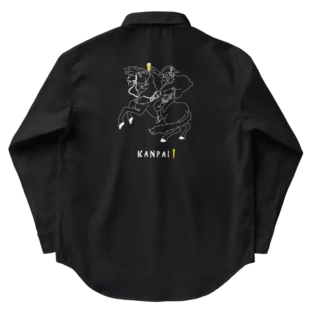 ビールとアート TM-3 Designの偉人 × BEER（ナポレオン）白線画 Work Shirt