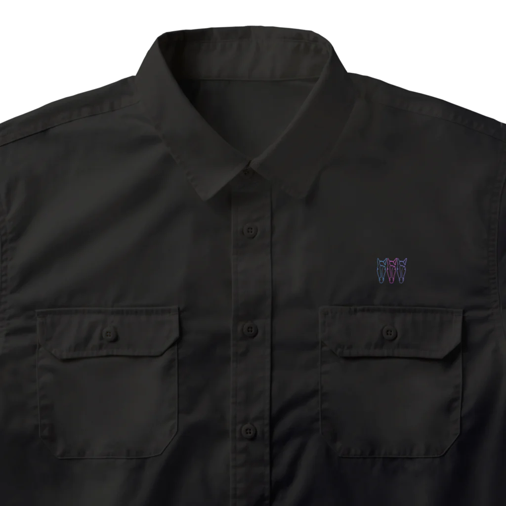 おはる屋さんのカラフルな馬さん Work Shirt