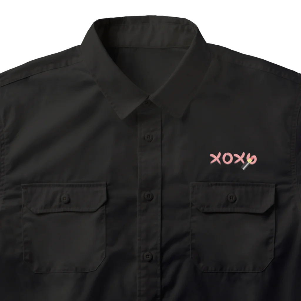 A33のワンポイント　xoxo ワークシャツ