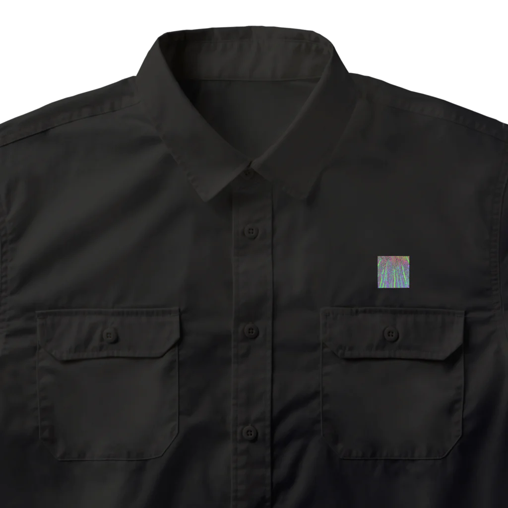 水草のサイケデリックな林 Work Shirt