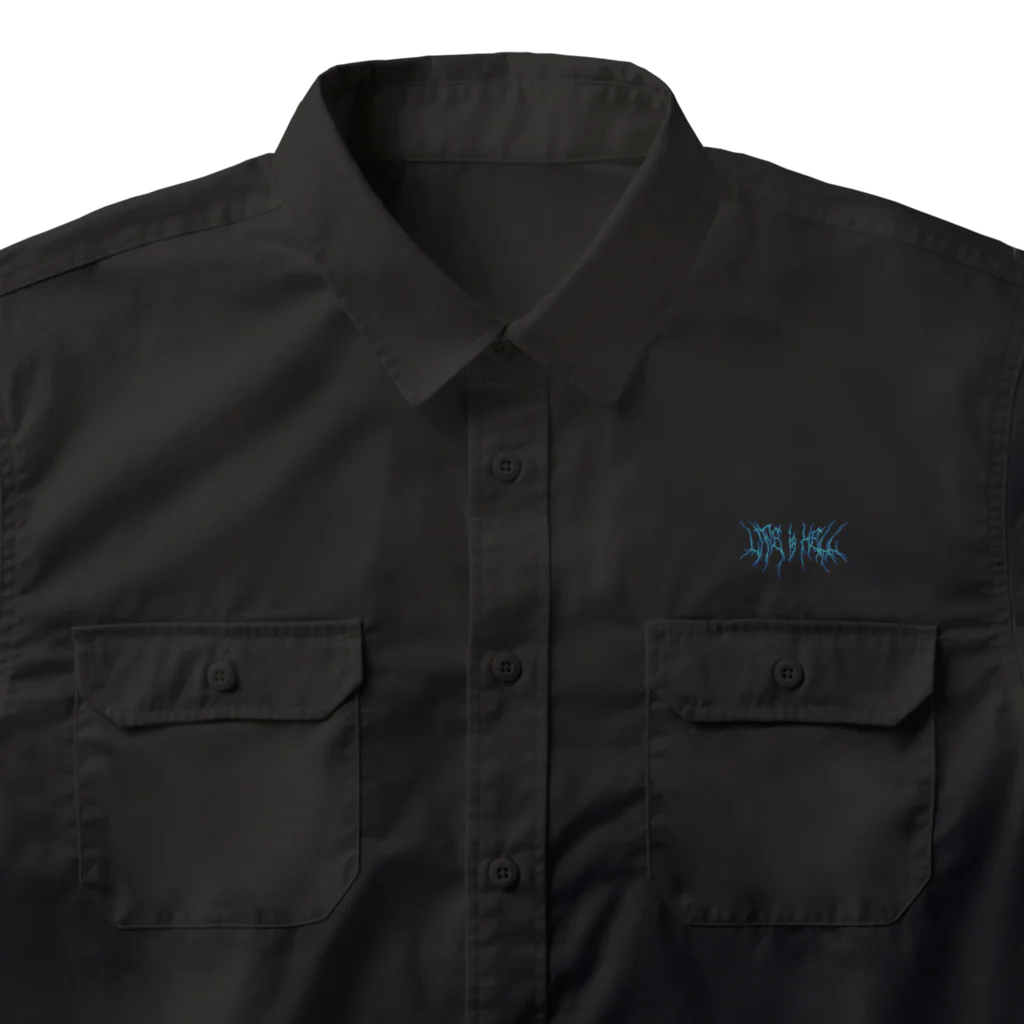 Parallel Imaginary Gift ShopのLife is Hell（Blue） Work Shirt