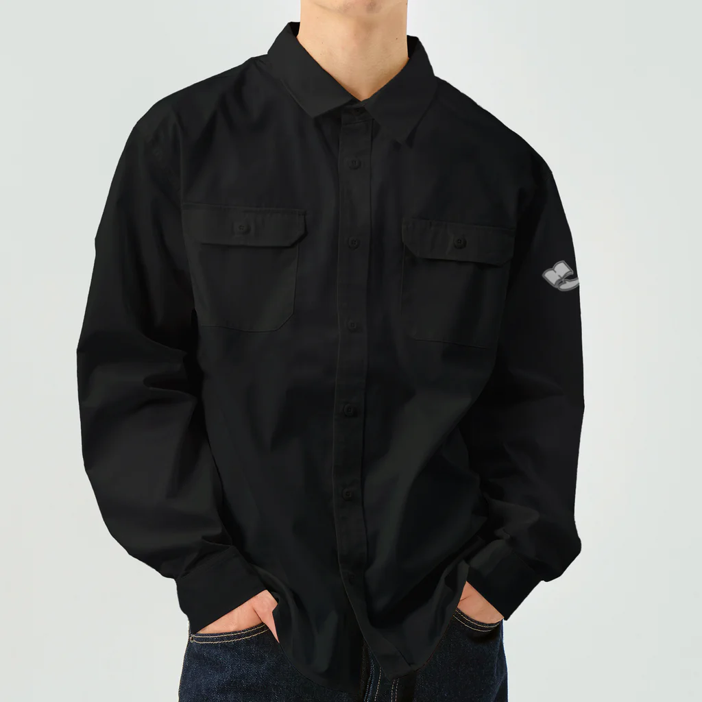 ari designのモノクロ・読書が大好きなクマ Work Shirt