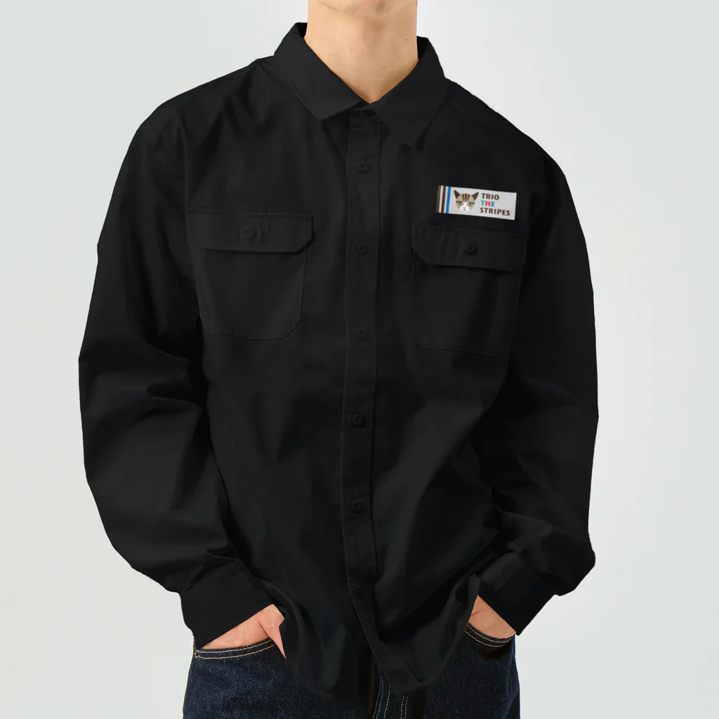 エダマメトイチのトリオ ザ ストライプ shimao-E 大 Work Shirt